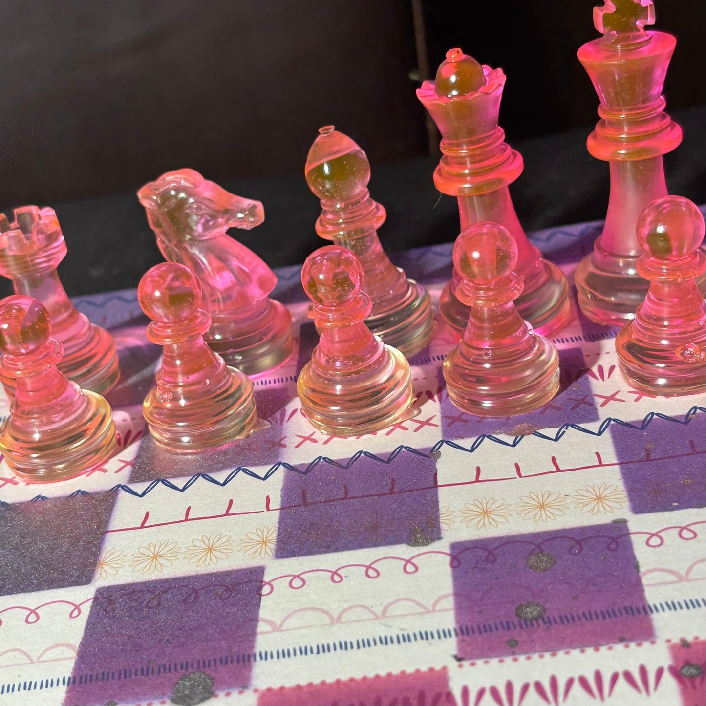 Pink & Purple Mix - Scrapbook Chess Set