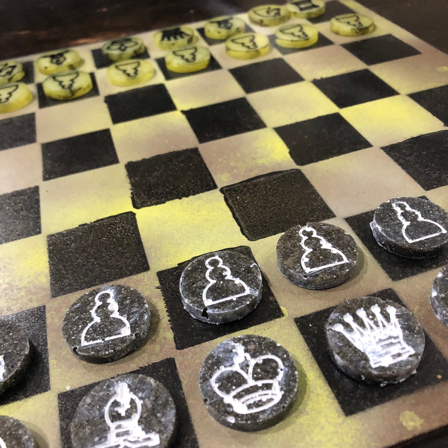 Dirty Green - Painted Chess Set