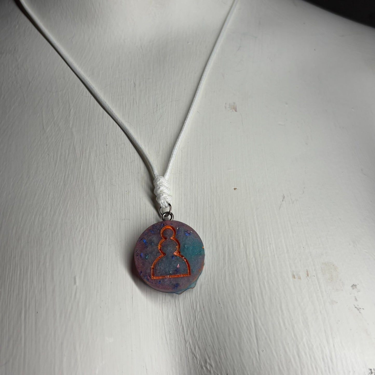 Miami Colored Pawn - Handmade Resin Chess Necklace