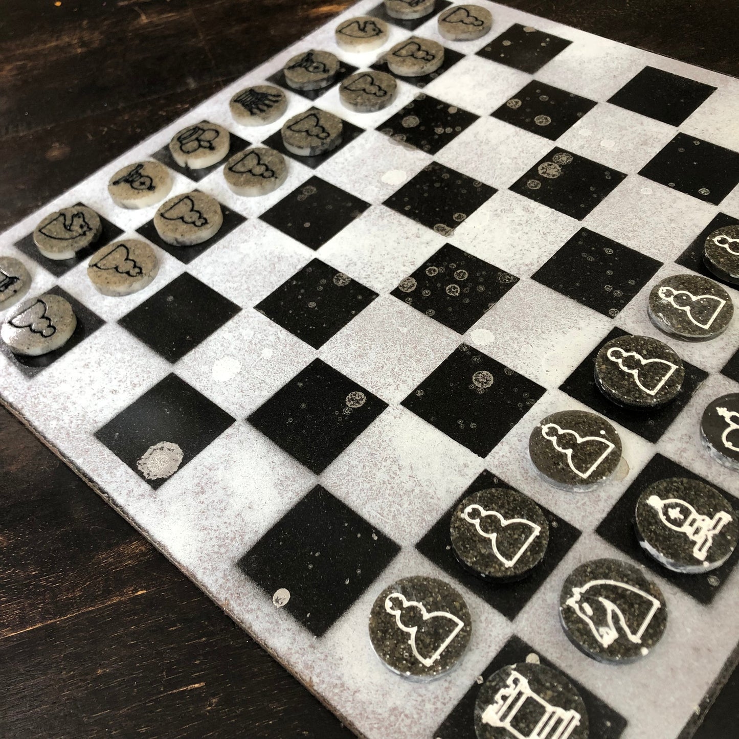 Gray Chrome - Painted Chess Set