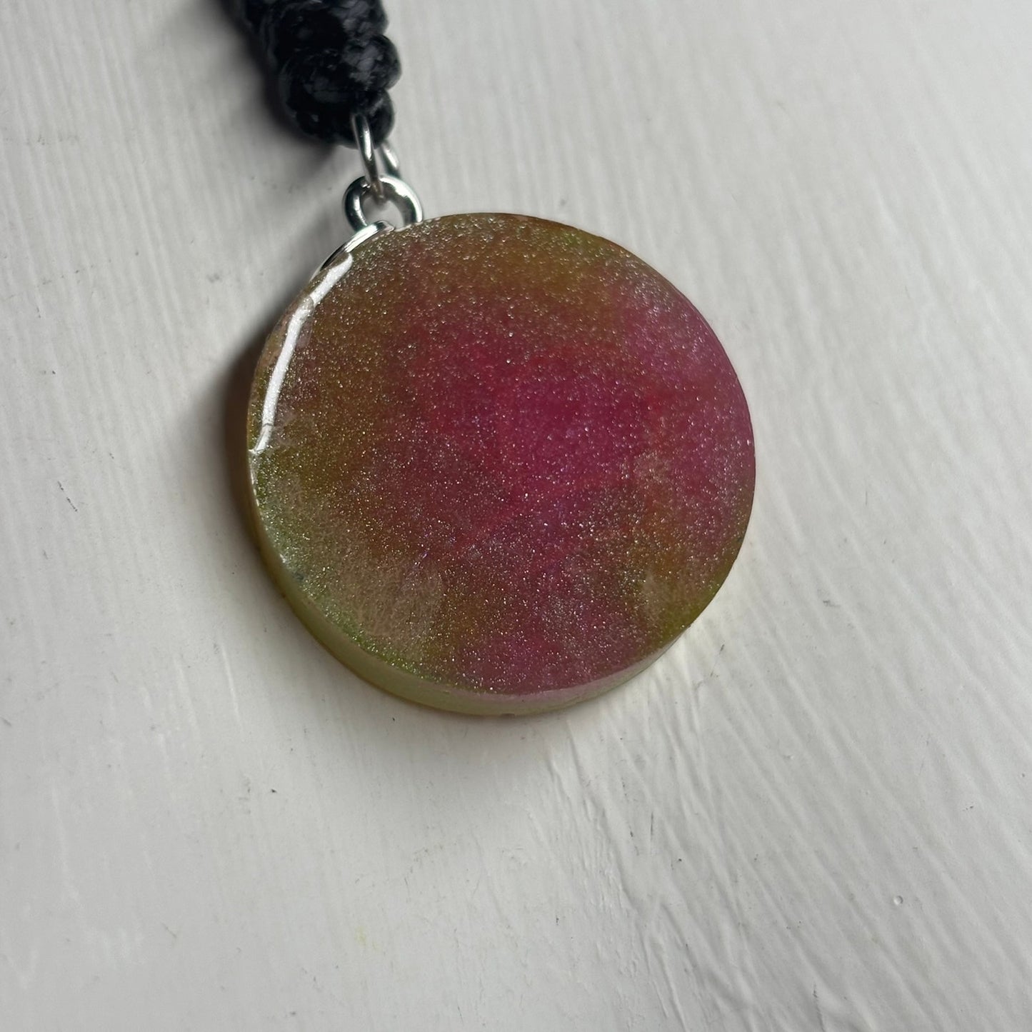 Pink Vintage Green King - Handmade Resin Chess Necklace