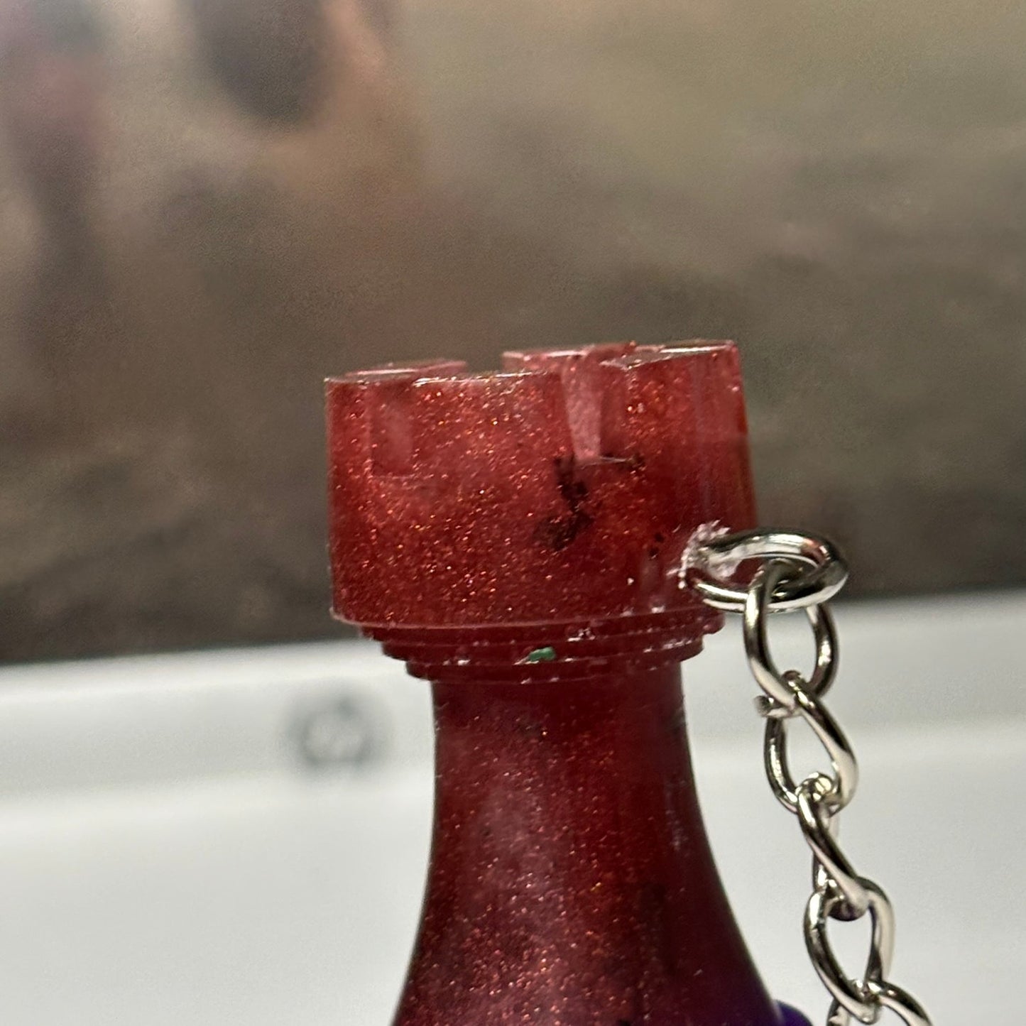 Translucent Rook - Handmade Resin Keychain - Large Edition