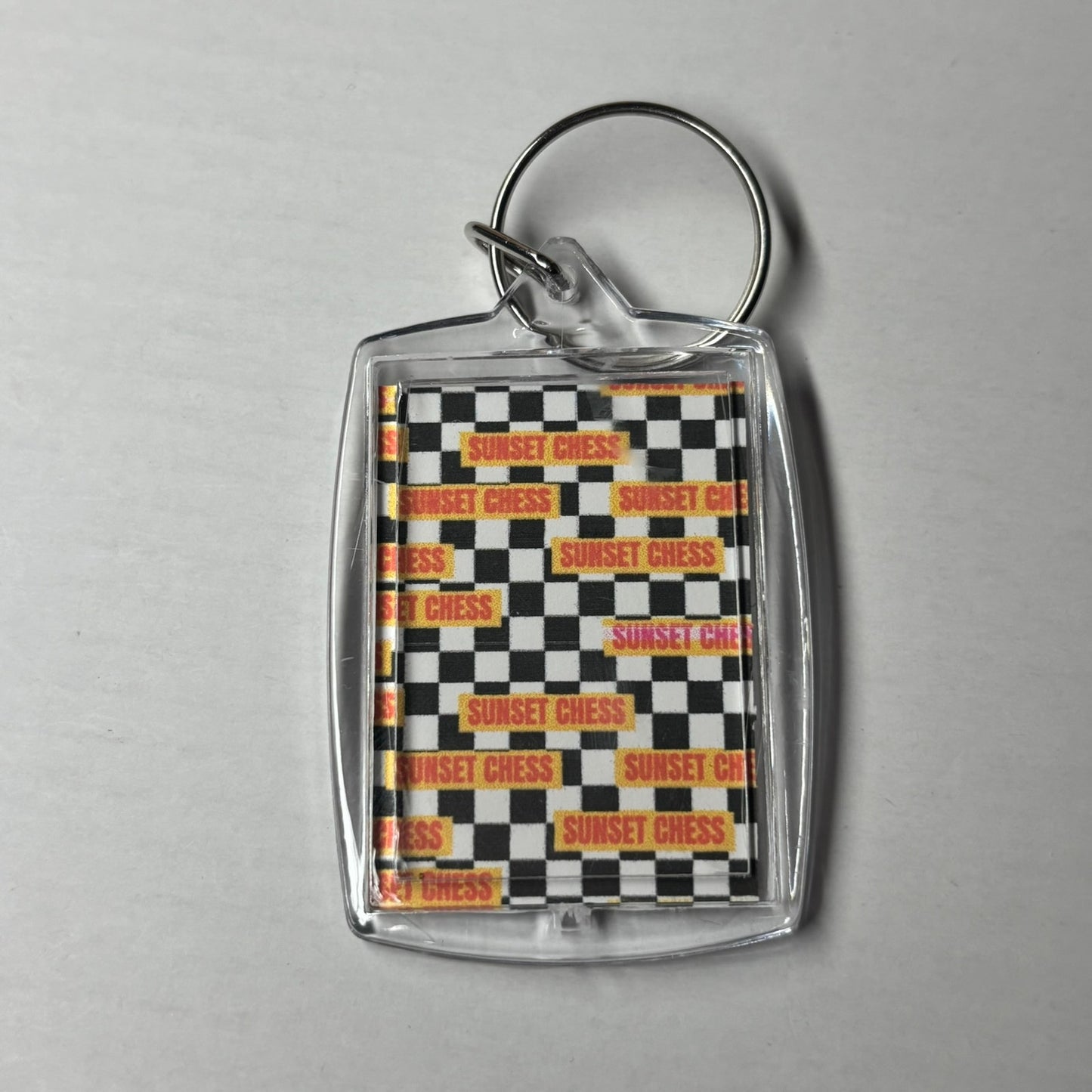 Seaside Games - Sunset Chess Photo Keychain