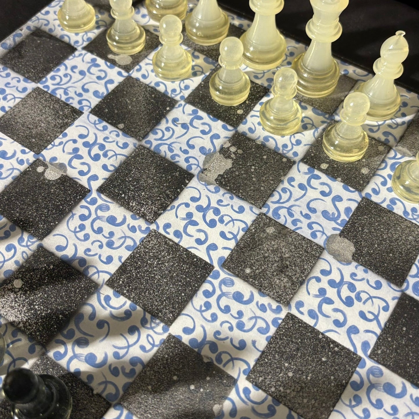 Blue Vintage Pattern - Scrapbook Chess Set