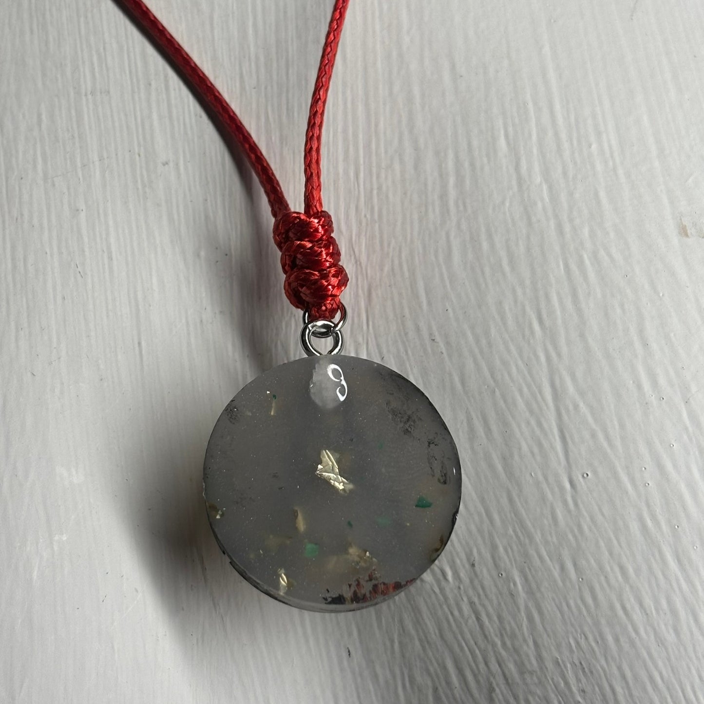 Gray Silver Pawn - Handmade Resin Chess Necklace