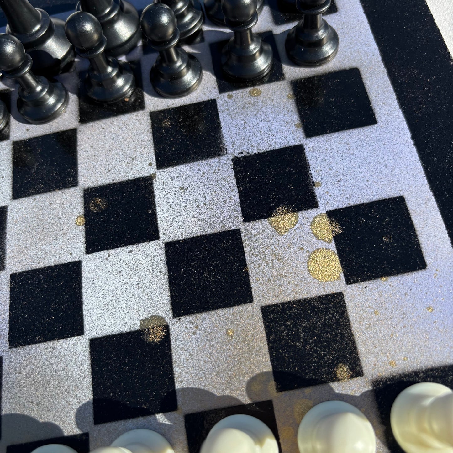Dripped Gold - Painted Chess Set