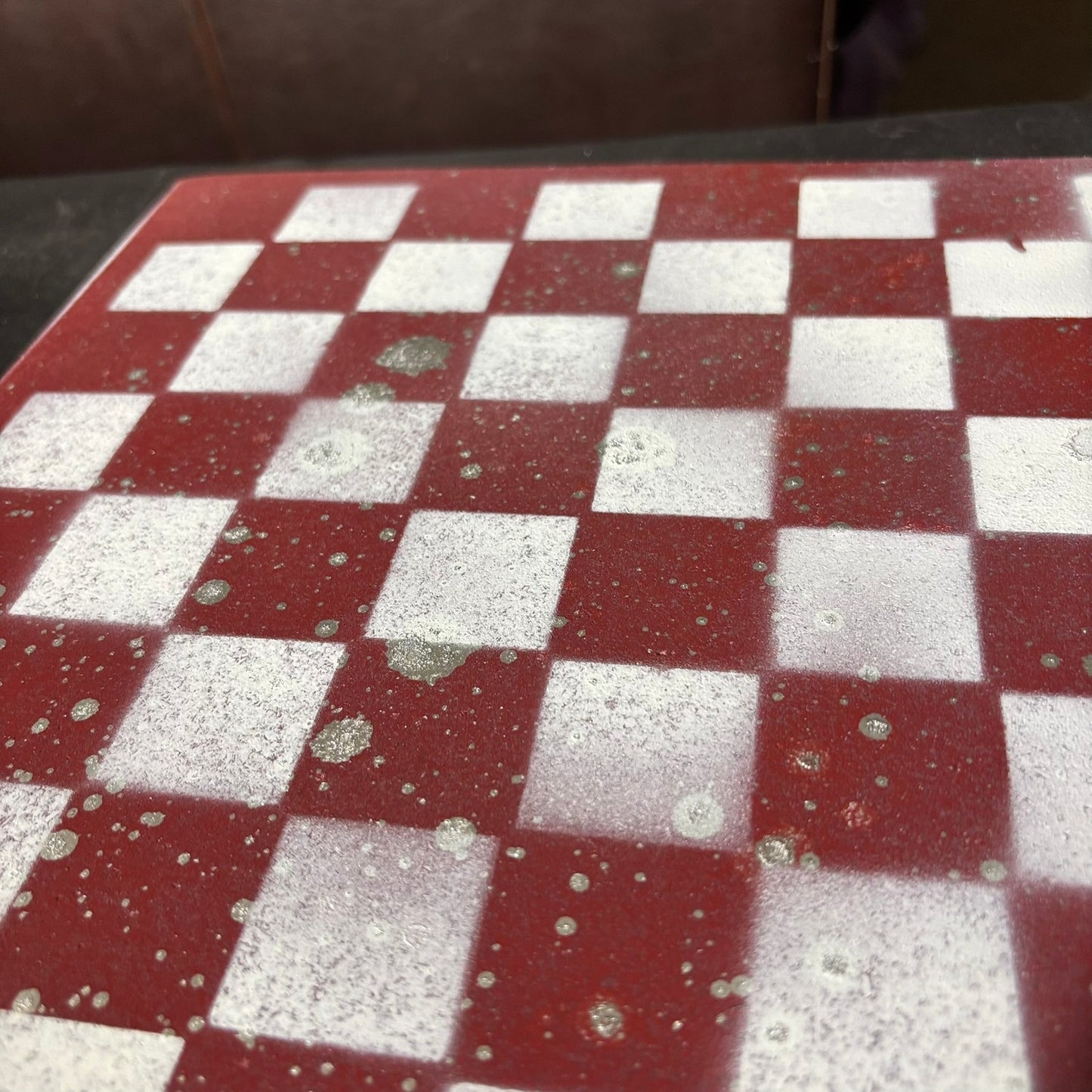 Red Chrome Drip - Painted Chess Set