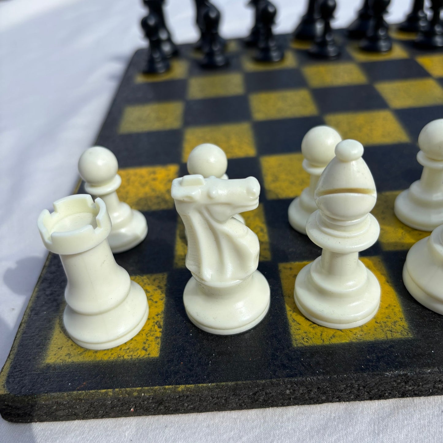 Black & Yellow - Painted Chess Set