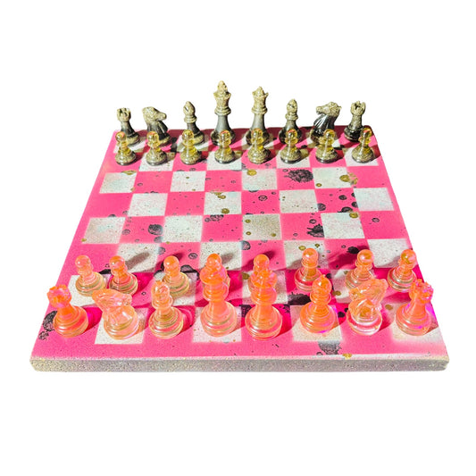 Spotted Pink - Painted Chess Set