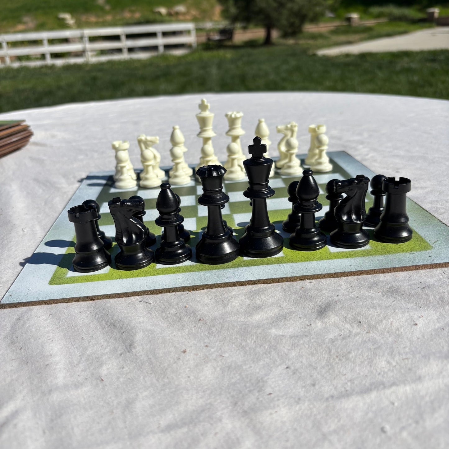 Lime Green Fade - Painted Chess Set