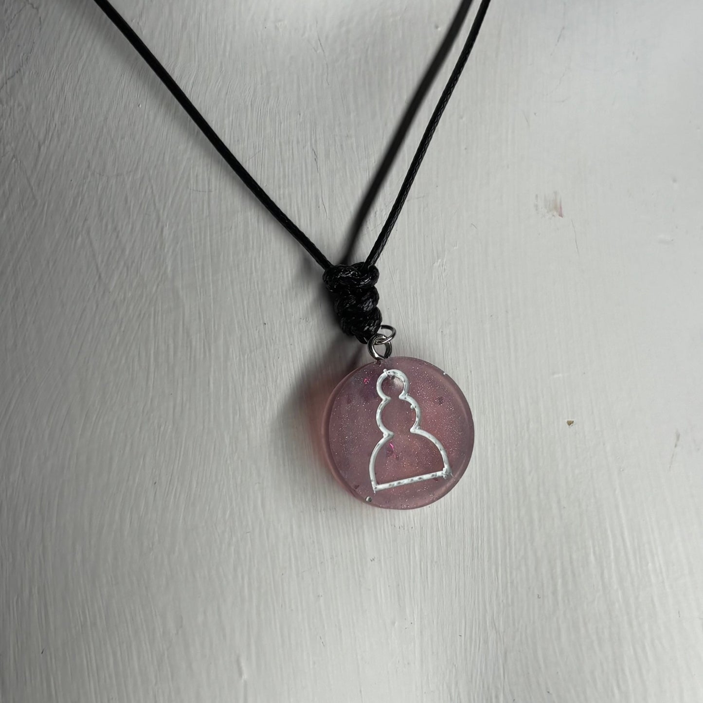 Classy Pink Pawn - Handmade Resin Chess Necklace