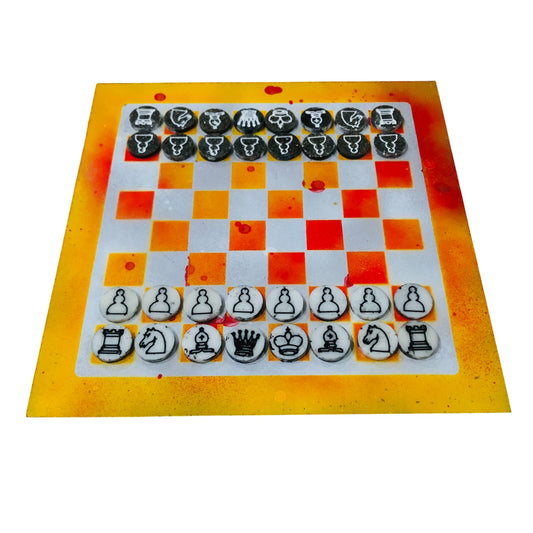 Fire Yellow - Painted Chess Set