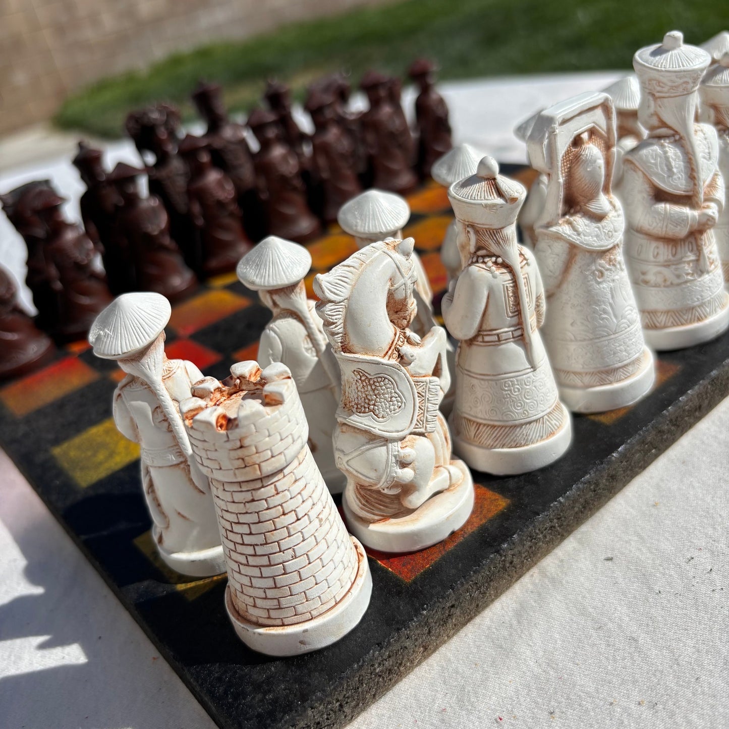 Fire Orange & Black - Chinese Edition Chess Set