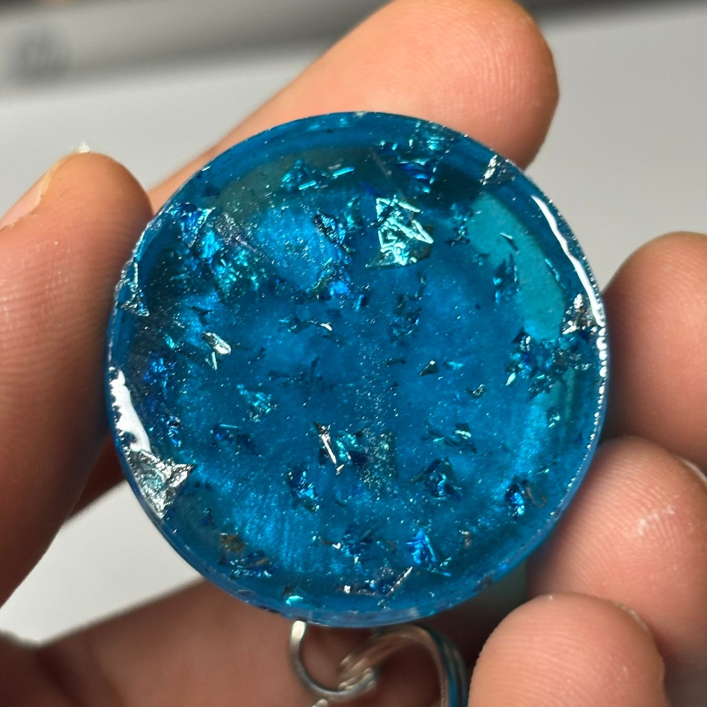 Frozen Blue Pawn - Handmade Resin Keychain - Large Edition