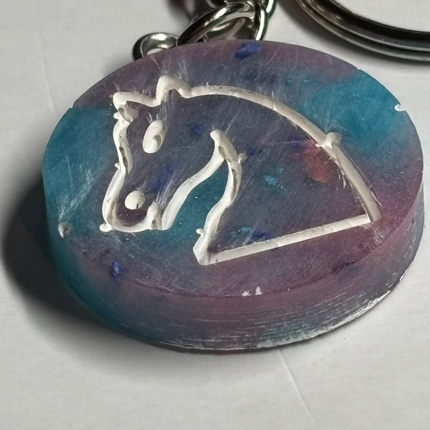 Cotton Candy Knight - Handmade Resin Keychain - Flat Edition
