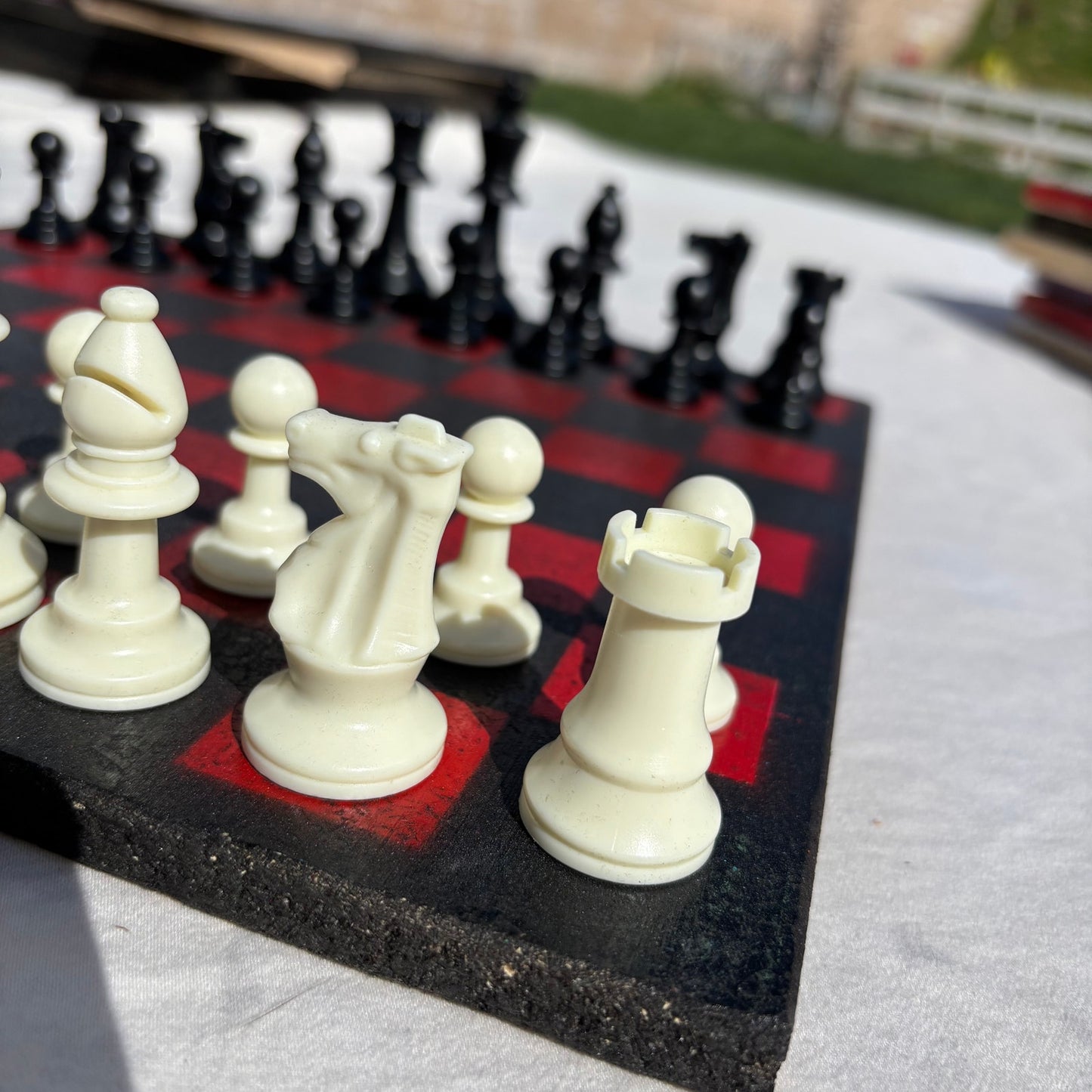 Black & Red - Painted Chess Set