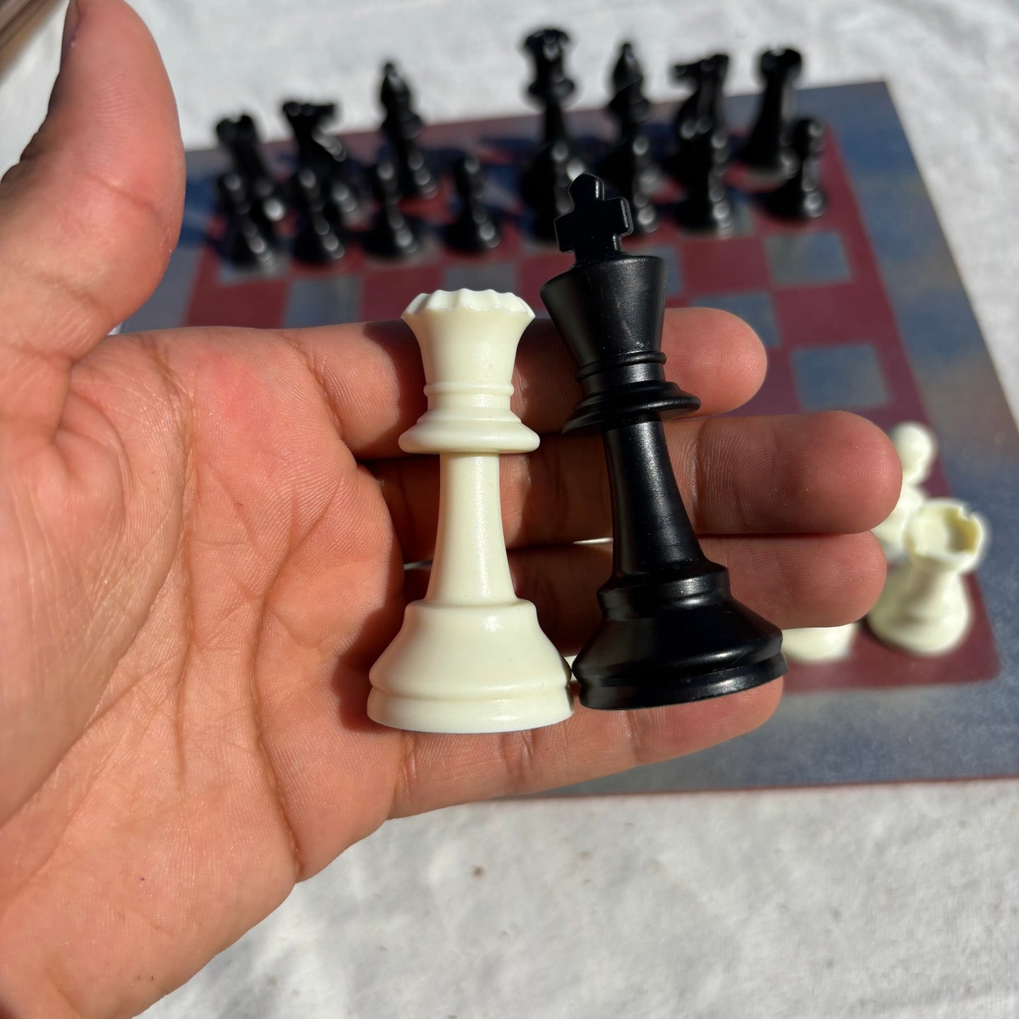 Silver Violet - Painted Chess Set