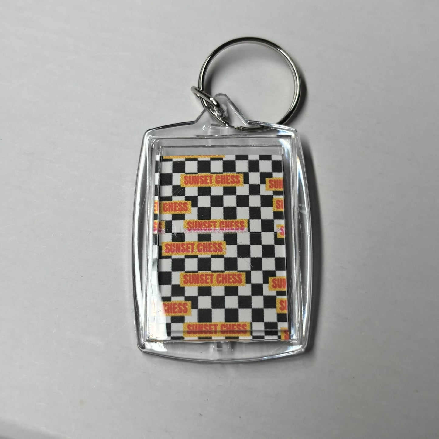 Crazy Acid Man - Sunset Chess Photo Keychain