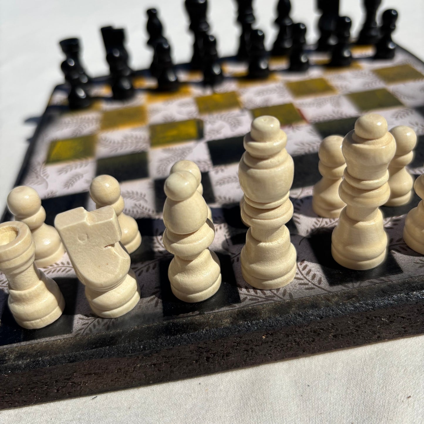 Yellow & Black - Scrapbook Chess Set