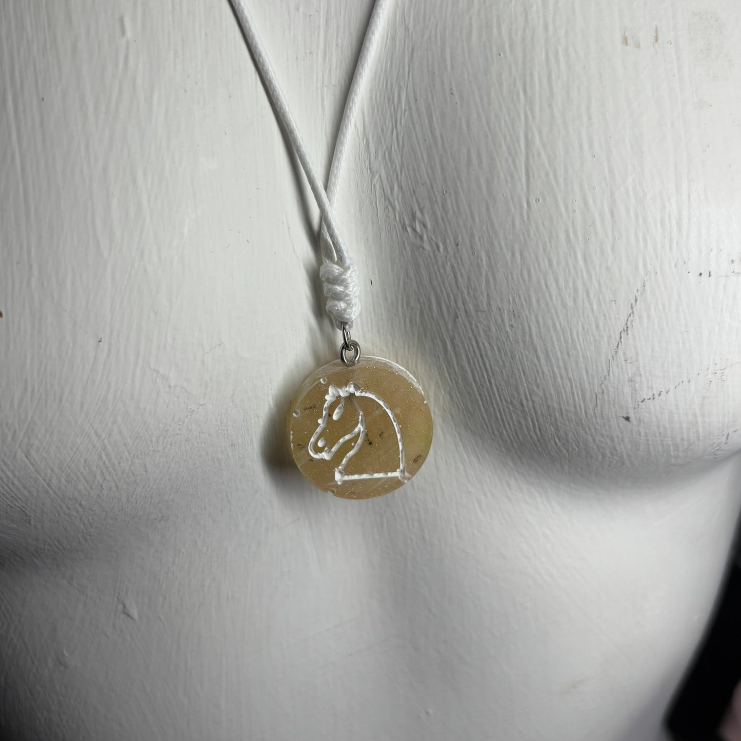 Banana Yellow Knight - Handmade Resin Chess Necklace