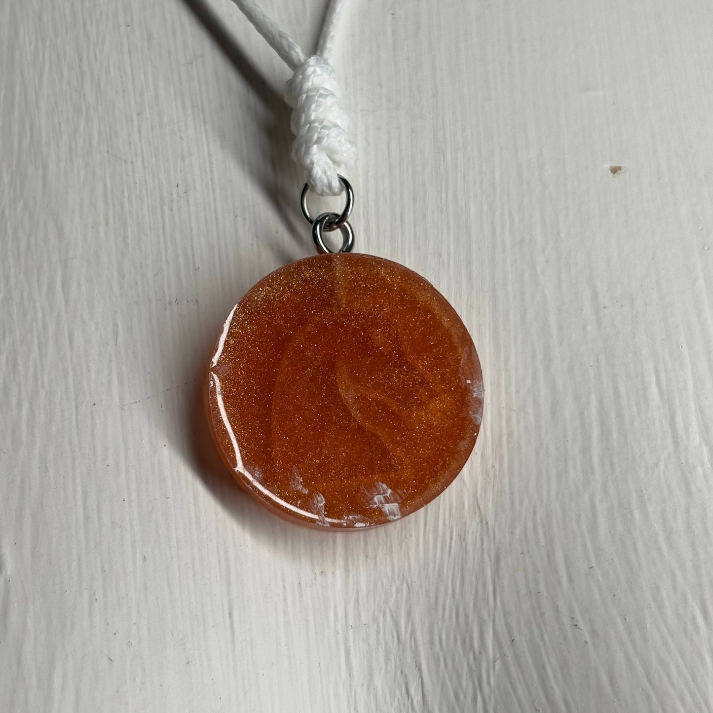 Dark Orange Knight - Handmade Resin Chess Necklace