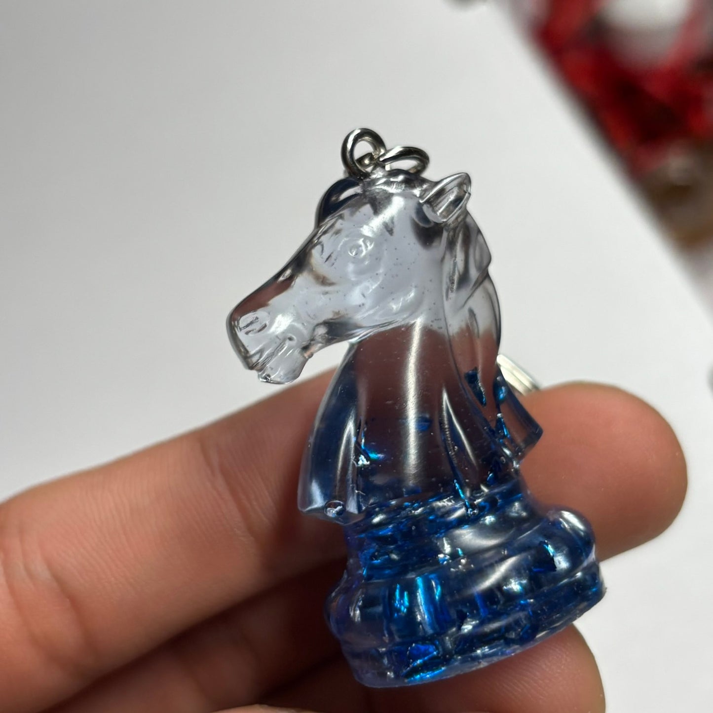 Clear Crystal Knight - Handmade Resin Keychain