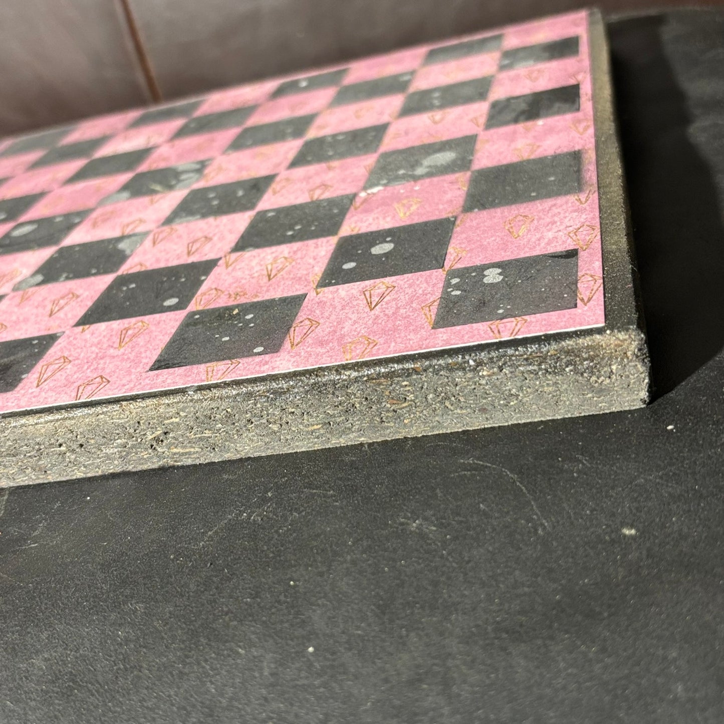 Peach Crystals - Scrapbook Chess Board