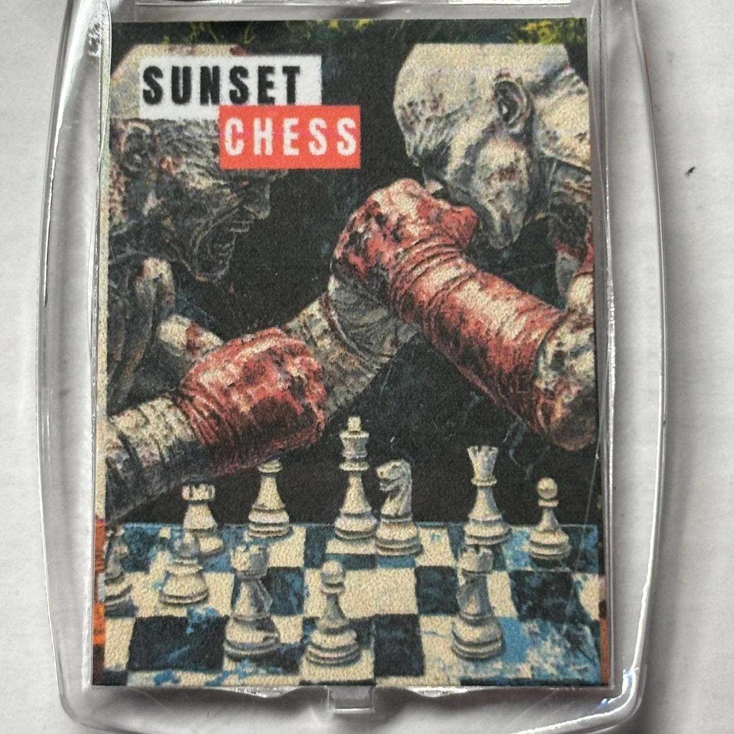 Boxing Match - Chess Photo Keychain