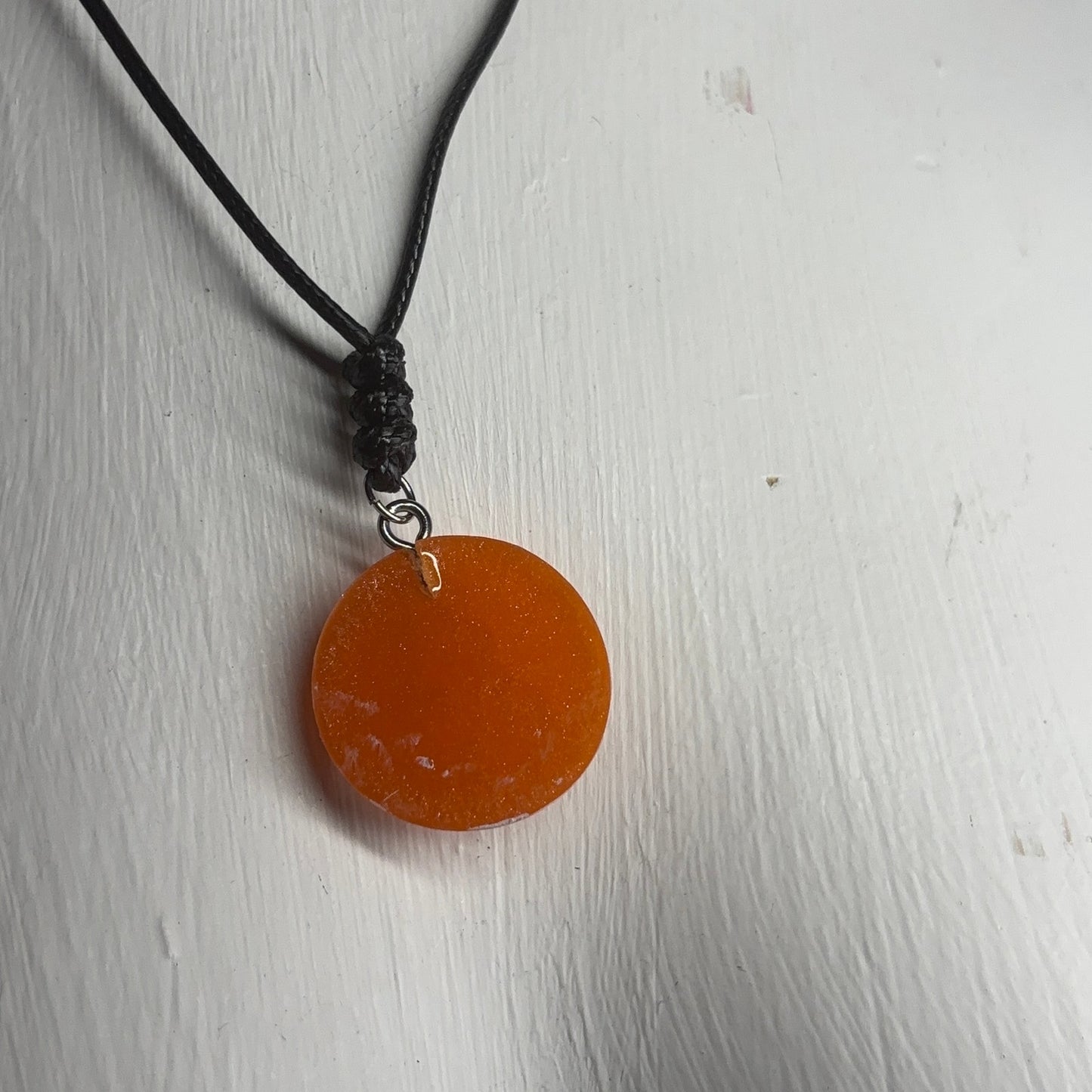 Orange Pawn - Handmade Resin Chess Necklace