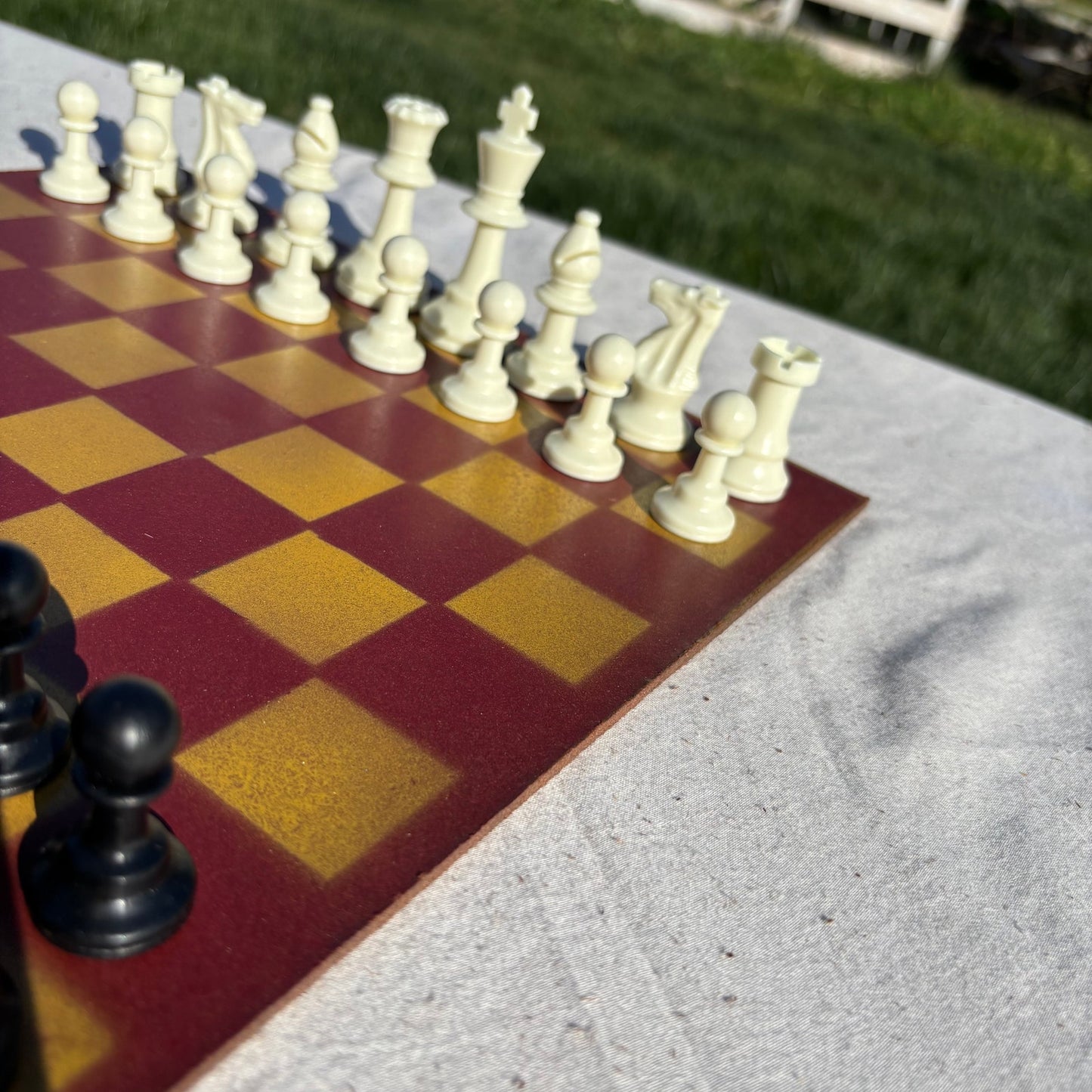 Yellow & Red - Painted Chess Set