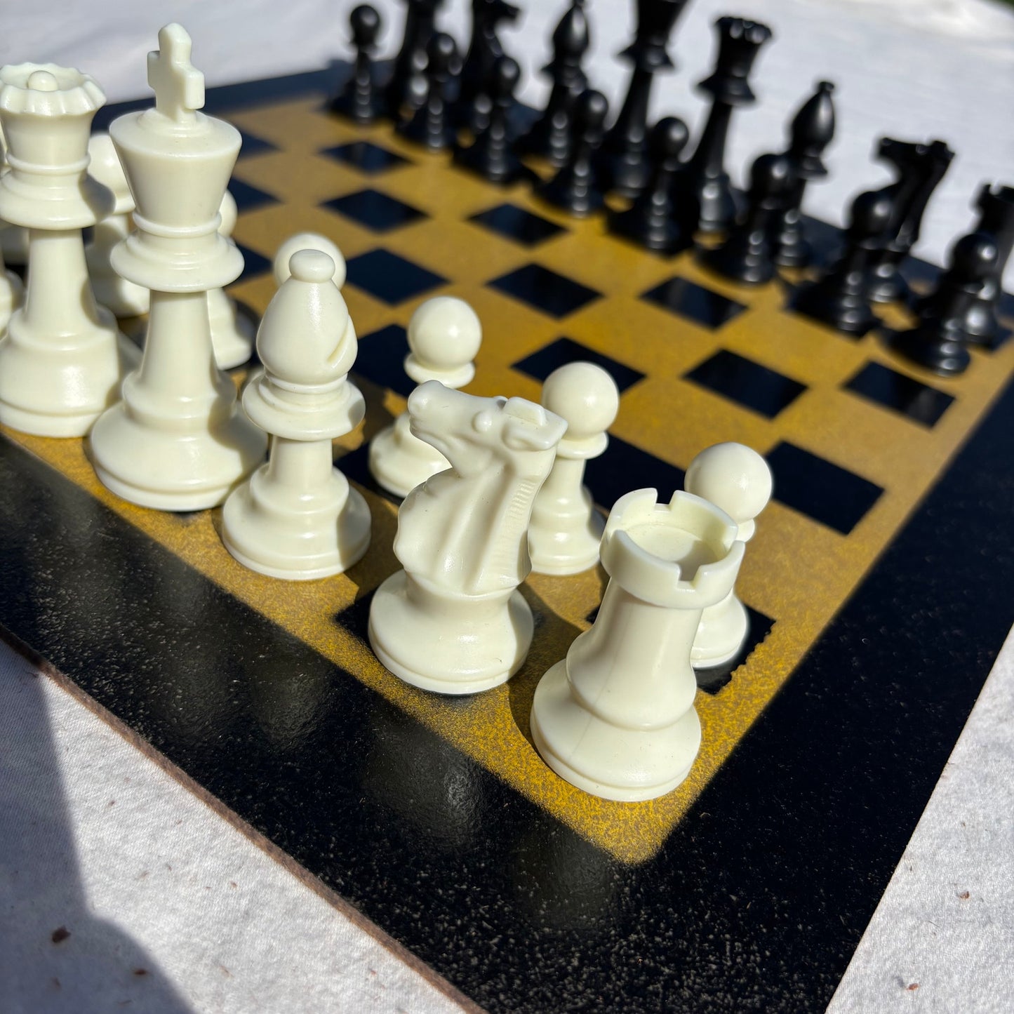Yellow & Black - Painted Chess Set