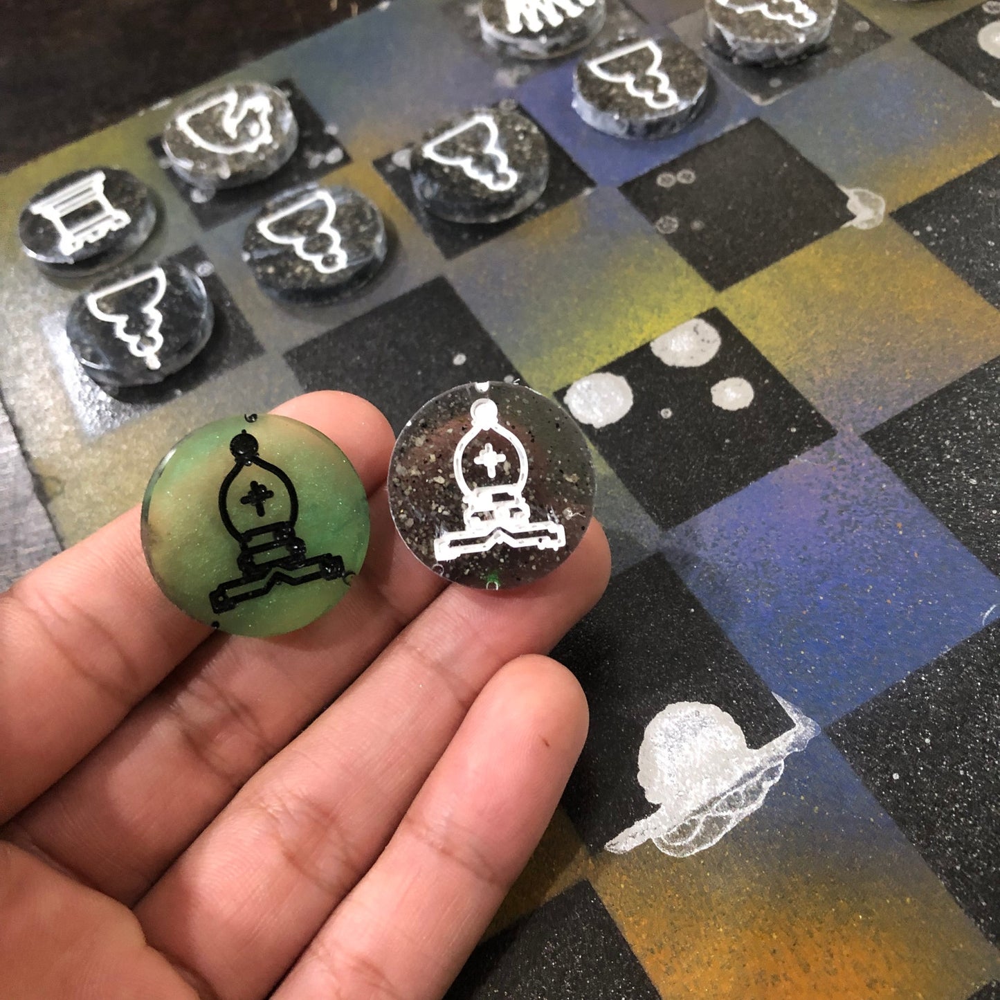 Toxic Green - Painted Chess Set