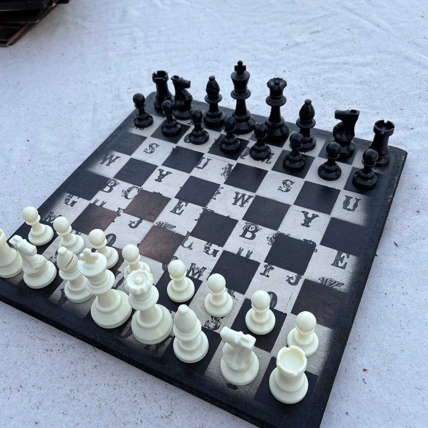 Vintage Letters - Scrapbook Chess Set