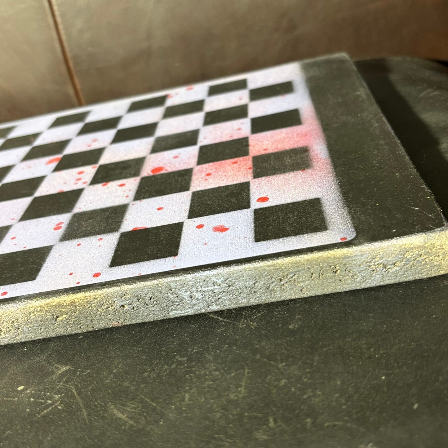 Light Purple Splatter - Painted Chess Board