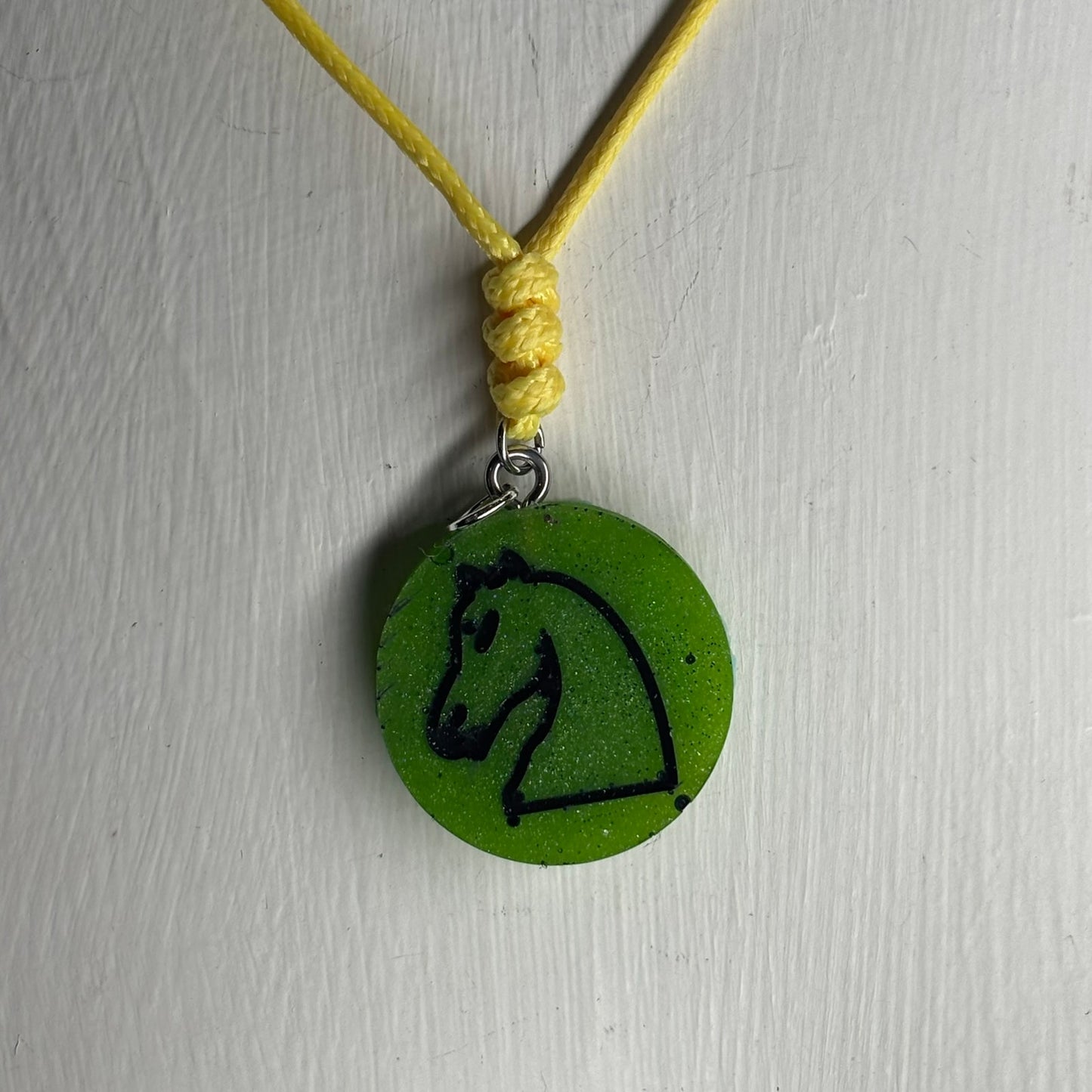 Green Knight - Handmade Resin Chess Necklace