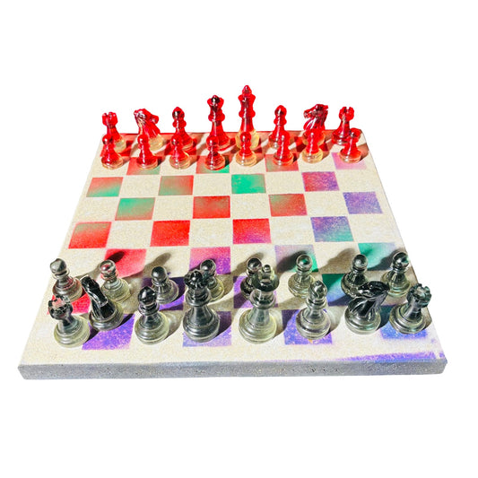 Rainbow Color Mix - Painted Chess Set