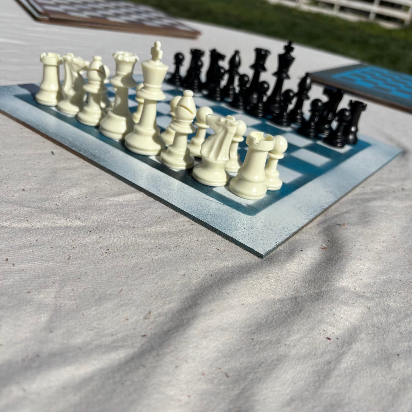 Ice Blue - Painted Chess Set