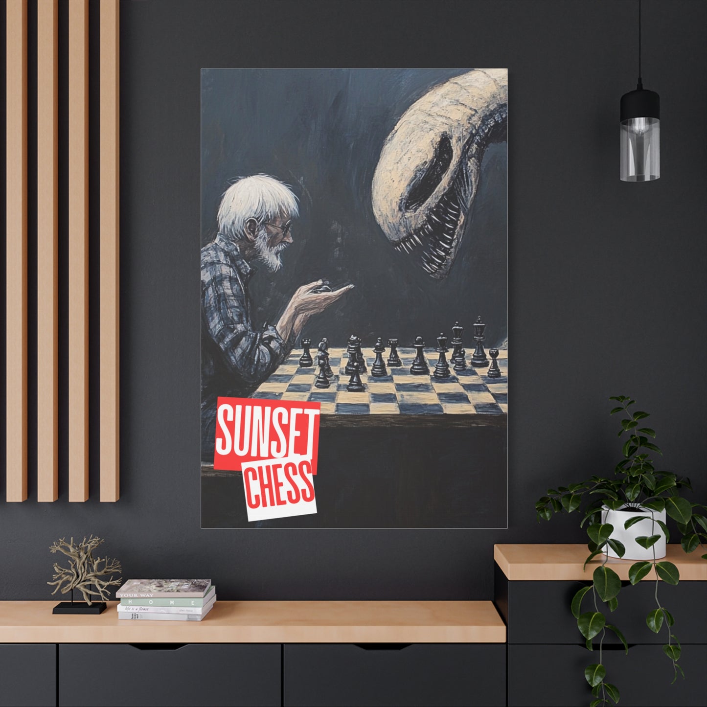 Beast Vs Man - Canvas Chess Print 40"x60"