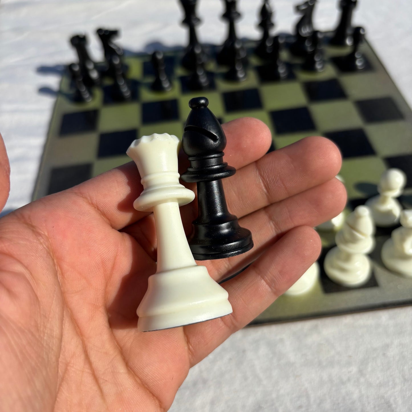 Dirty Green - Painted Chess Set