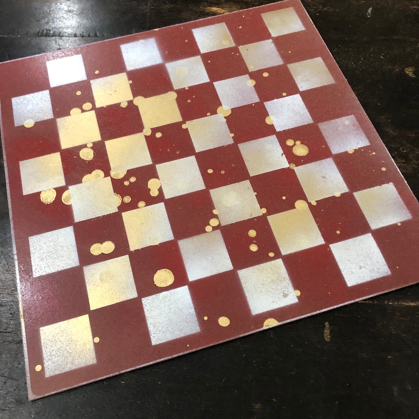 Golden Red - Painted Chess Set