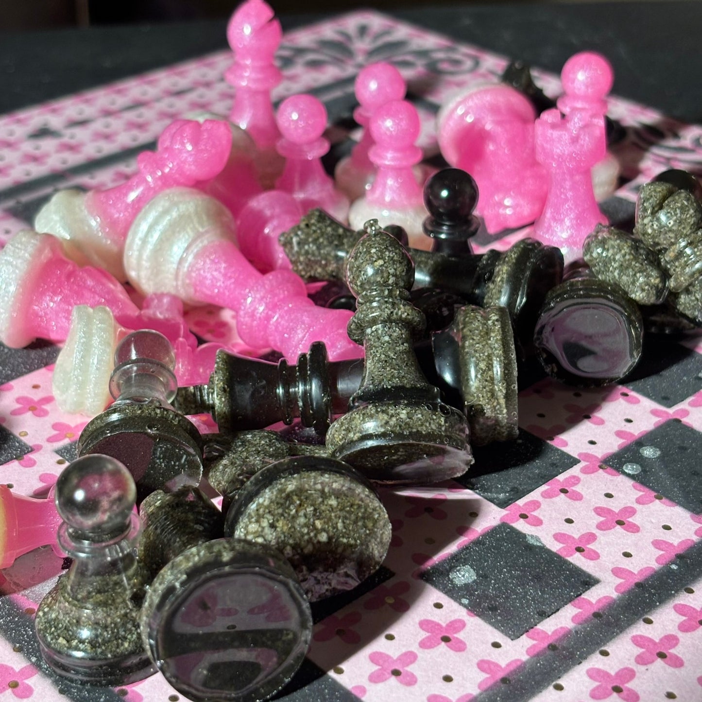 Pink Pattern - Scrapbook Chess Set