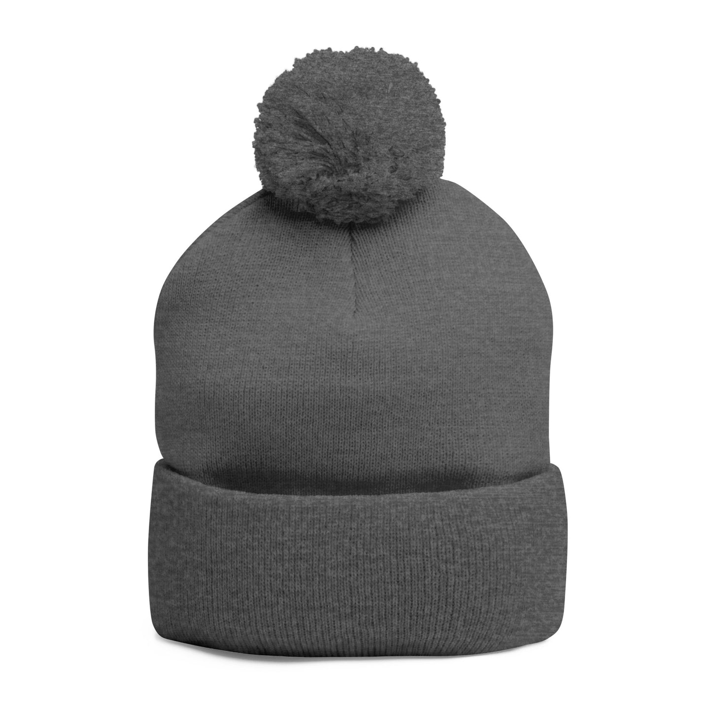 Sunset Chess - Dark Gray Pom Pom Beanie