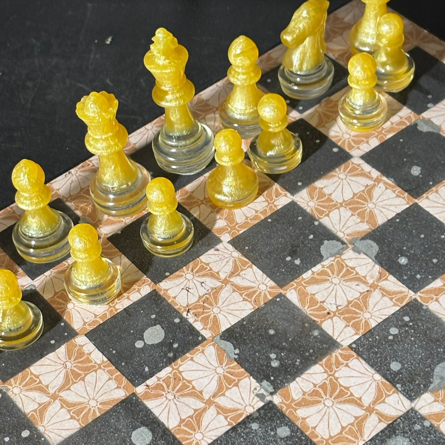 Vintage Brown Patter - Scrapbook Chess Set