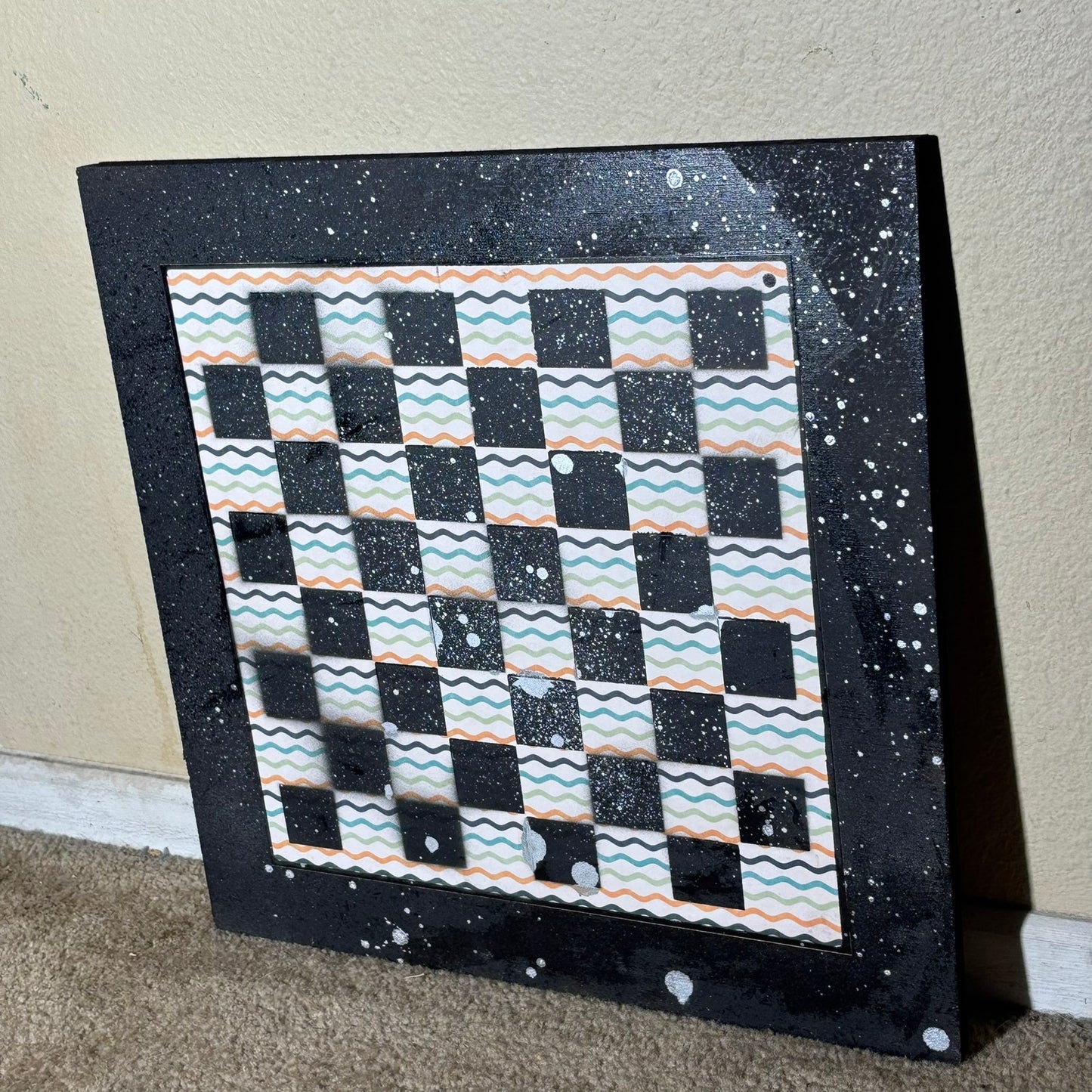 Wiggled Lined Chrome Drip - Large Scrapbook Chess Board