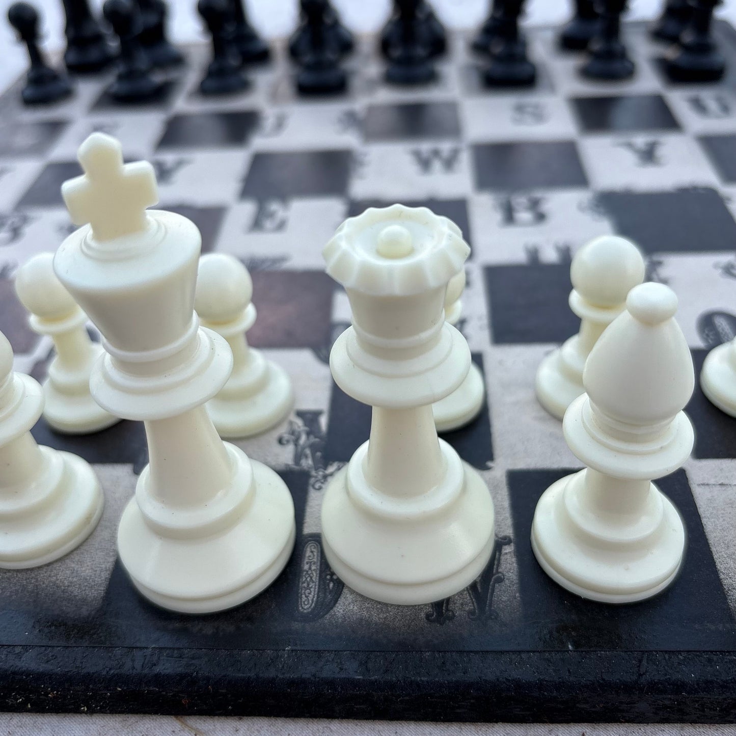 Vintage Letters - Scrapbook Chess Set