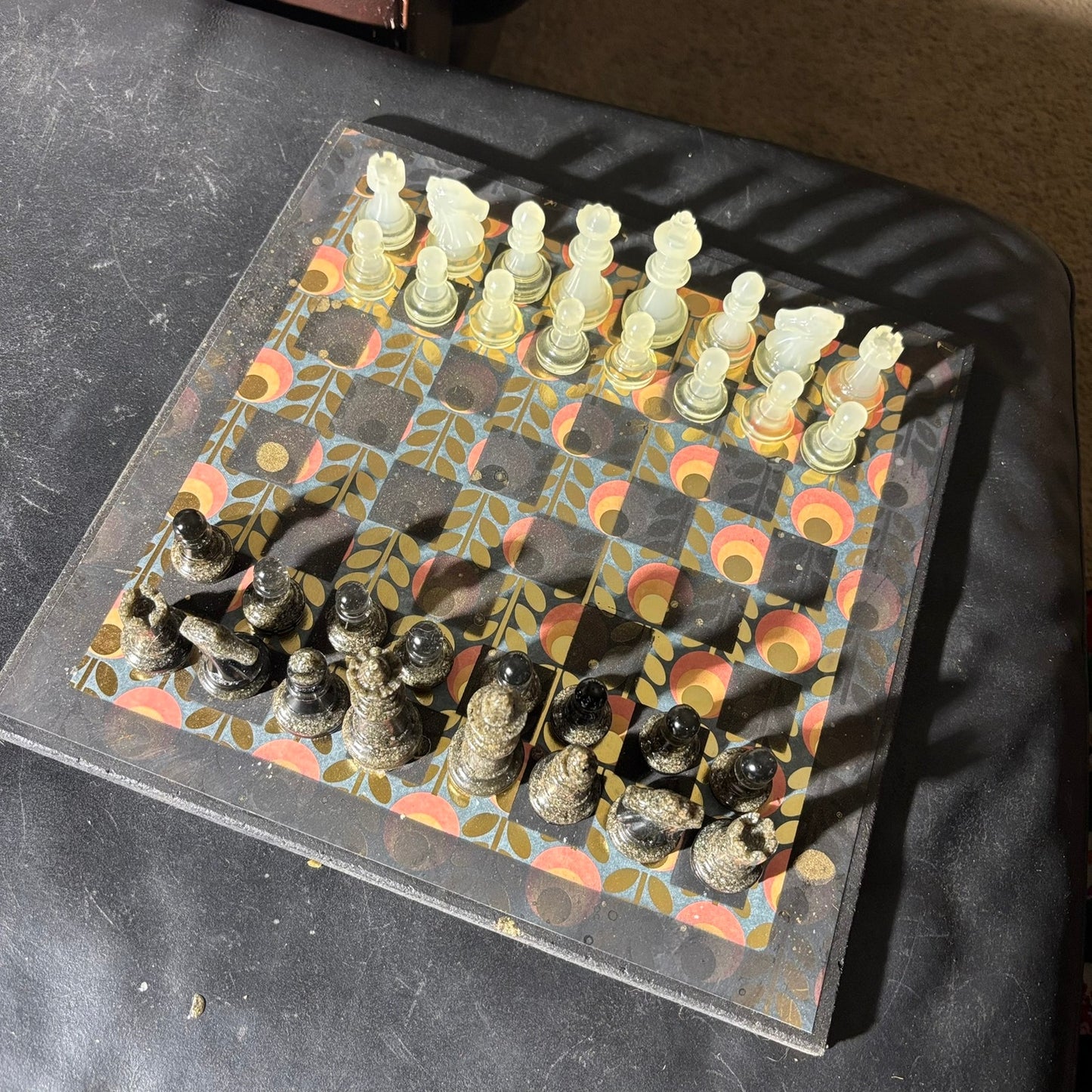 Vintage Swirl Pattern - Scrapbook Chess Set