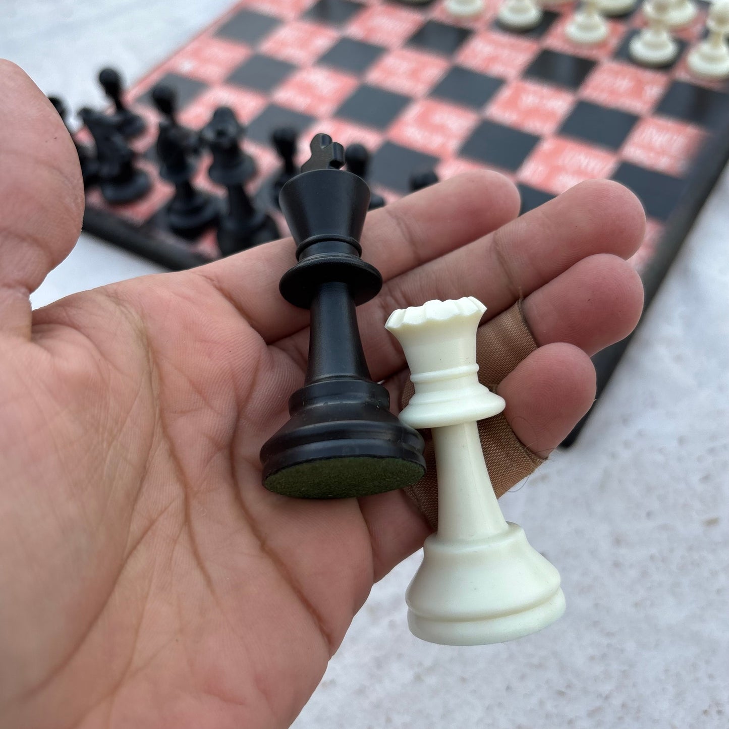 Uplifting Peach Pink - Scrapbook Chess Set