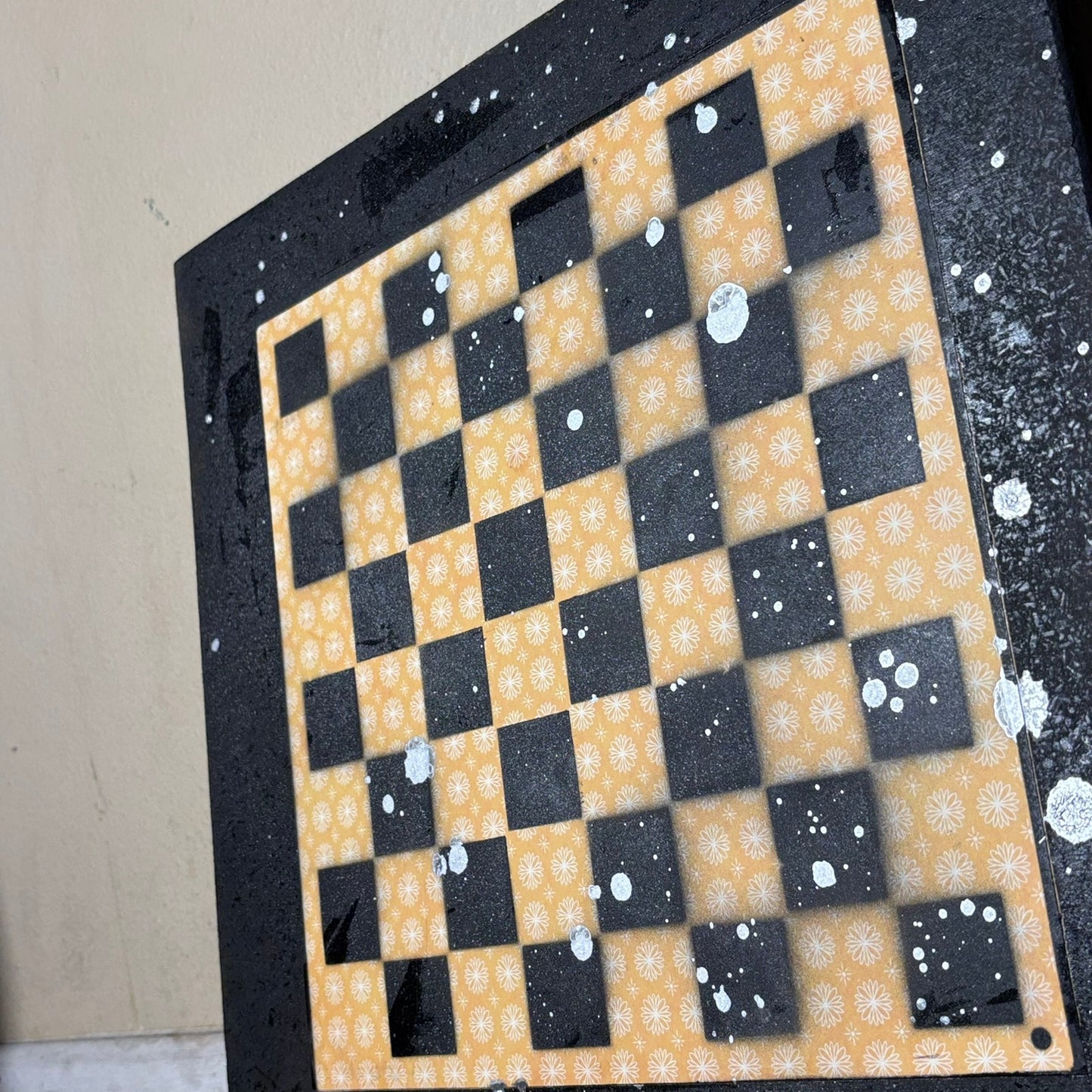 Yellow Vintage Pattern - Large Scrapbook Chess Board