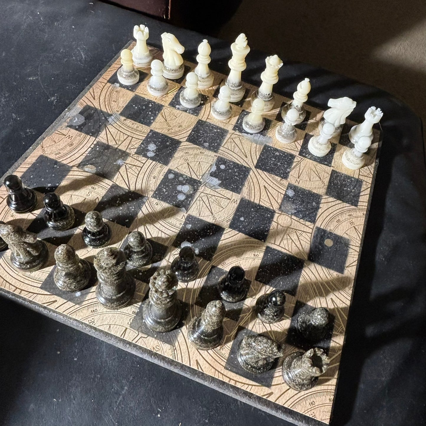 Vintage Golden Brown - Scrapbook Chess Set