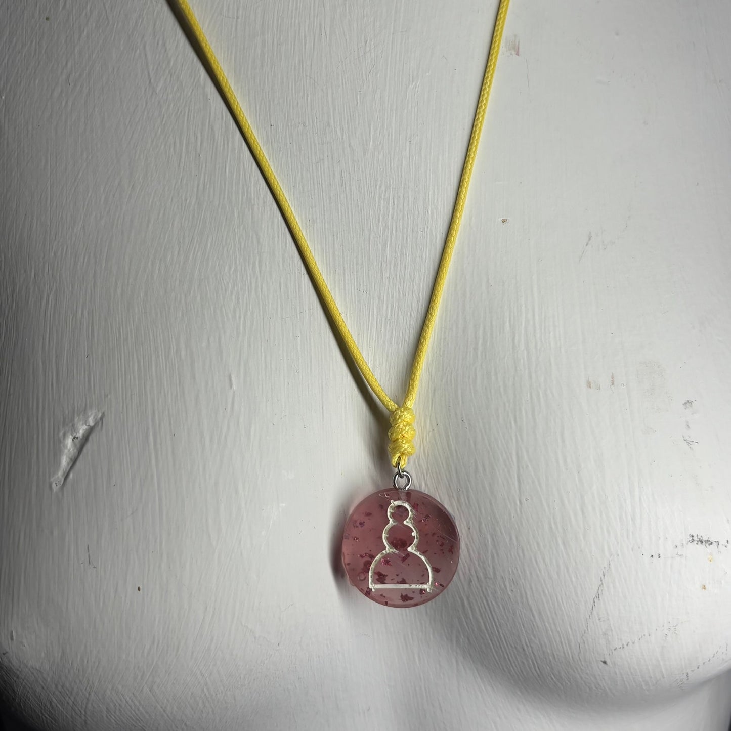 Steam Red Pawn - Handmade Resin Chess Necklace